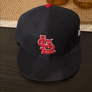 Saint Louis Cardinals New Era Black Fitted Cap   7 3/8